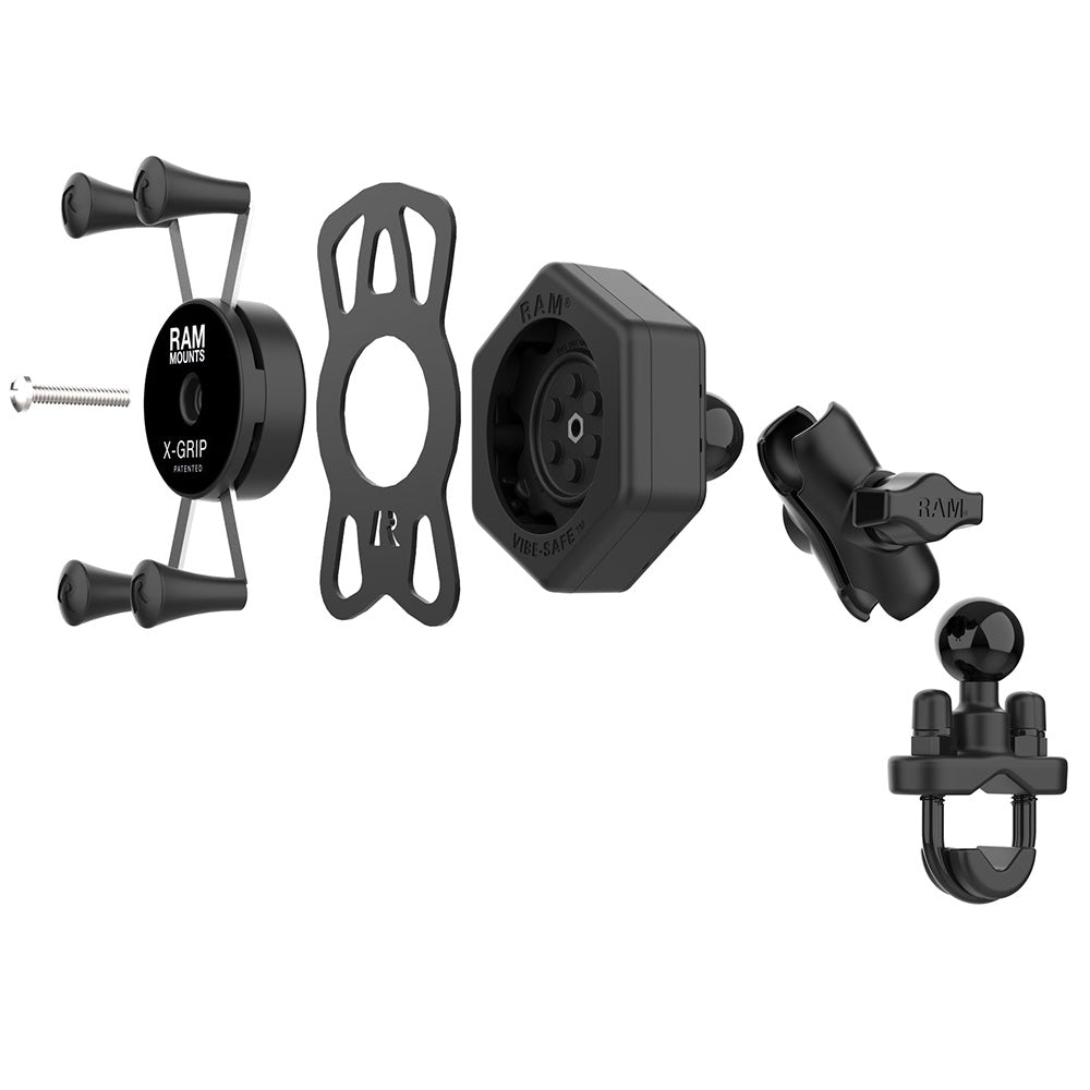 RAM Mount RAM X-Grip Phone Mount w/Vibe-Safe  U-Bolt Base - Short [RAM-B-149Z-A-UN7-462]