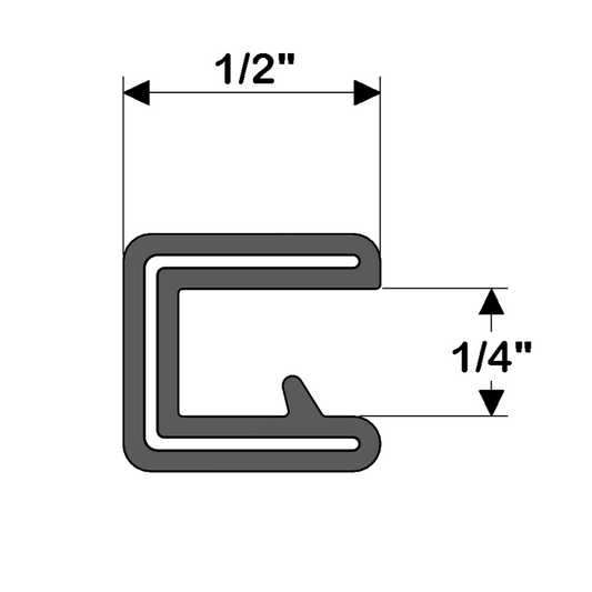 TACO Flexible Vinyl Trim - 1/4" Opening x 1/2"W x 25'L - Black [V30-1008B25-1]