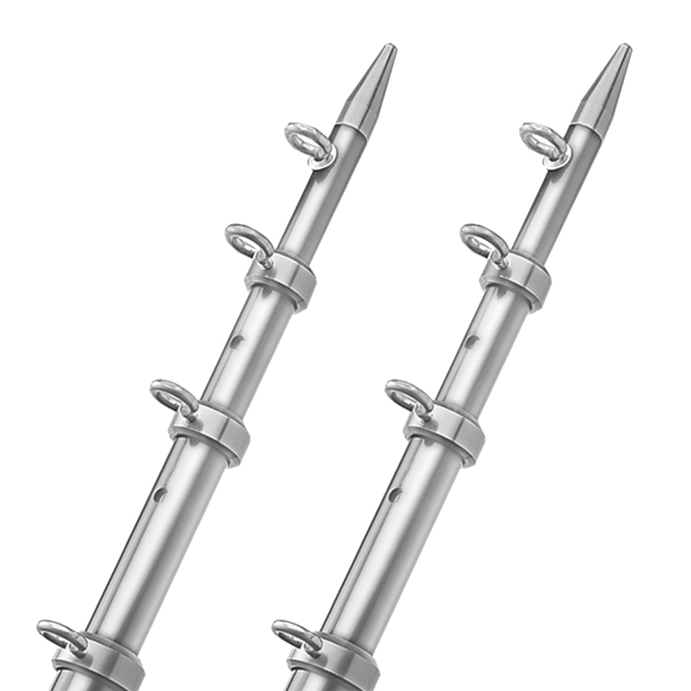 TACO 15' Telescopic Outrigger Poles HD 1-1/2" - Silver/Silver [OT-0542VEL15-HD]