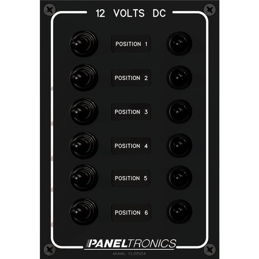 Paneltronics Waterproof Panel - DC 6-Position Toggle Switch & Circuit Breaker [9960016B]