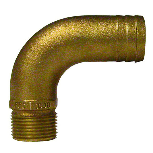 GROCO 1" NPT x 1-1/4" ID Bronze Full Flow 90 Elbow Pipe to Hose Fitting [FFC-1000]