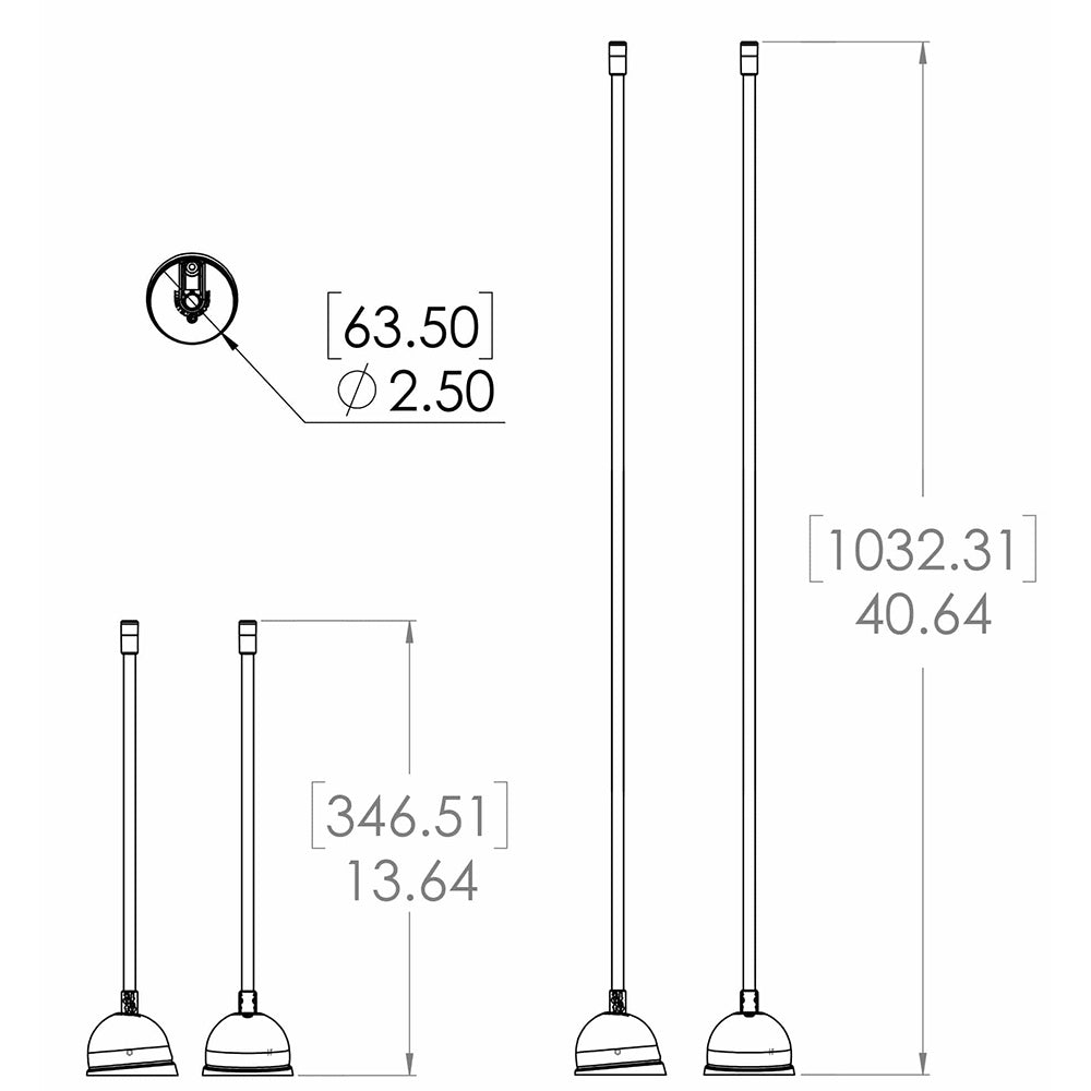 Lumitec Contour Anchor Light - 12" - Black Shaft White Base [101585]