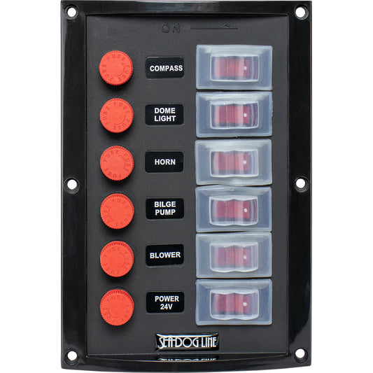 Sea-Dog Splash Guard Switch Panel Vertical - 6 Switch [424116-1]
