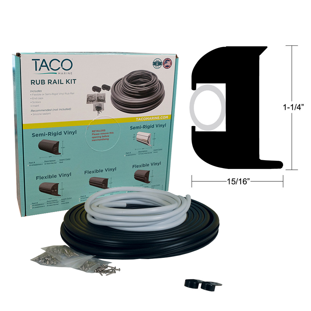 TACO Flex Vinyl Rub Rail Kit - White w/White Insert - 50' [V11-3447WWK50-2]