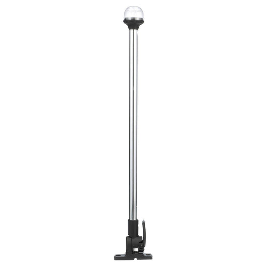 Attwood LightArmor Plug-In All-Around Light - 20" Aluminum Pole - Black Horizontal Composite Base w/Adapter [5550-PA20-7]