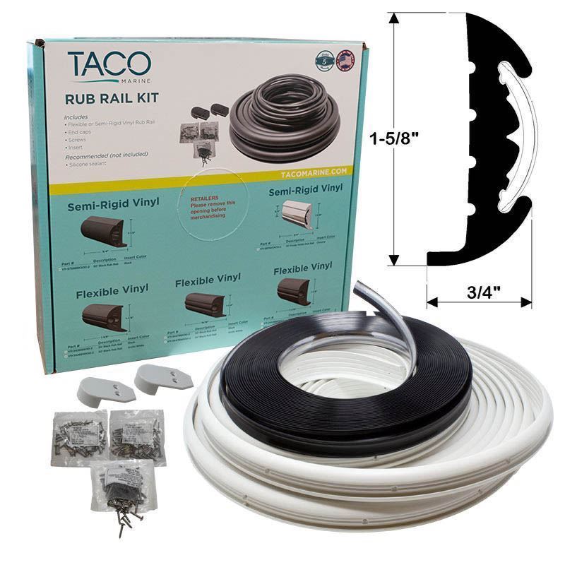 TACO Semi-Rigid Rub Rail Kit - White w/Flex Chrome Insert - 70' [V11-9811WCM70-2]