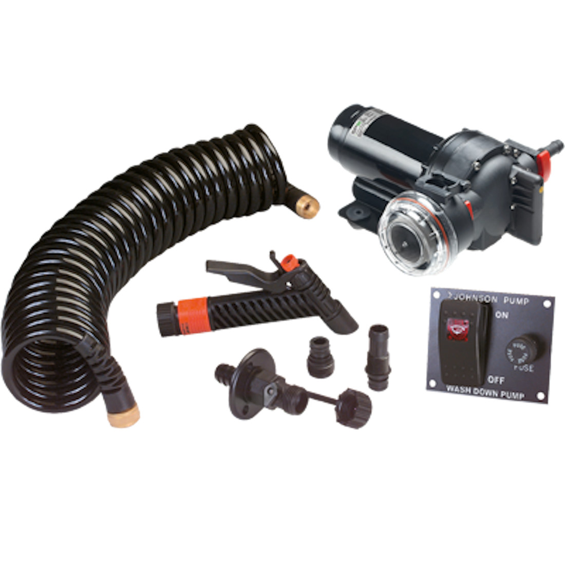 Johnson Pump Aqua Jet 5.2 GPH Washdown Pump Kit w/Hose - 12V [64534]