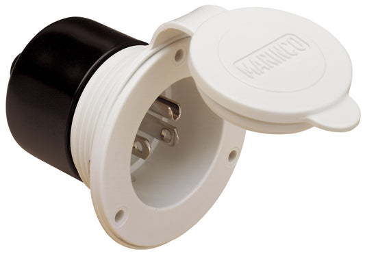 Marinco 15A 125V On-Board Charger Inlet - Front Mount - White [150BBIW]