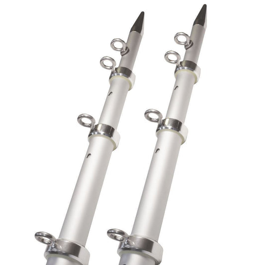 TACO 15' Silver/Silver Outrigger Poles - 1-1/8" Diameter [OT-0442VEL15]