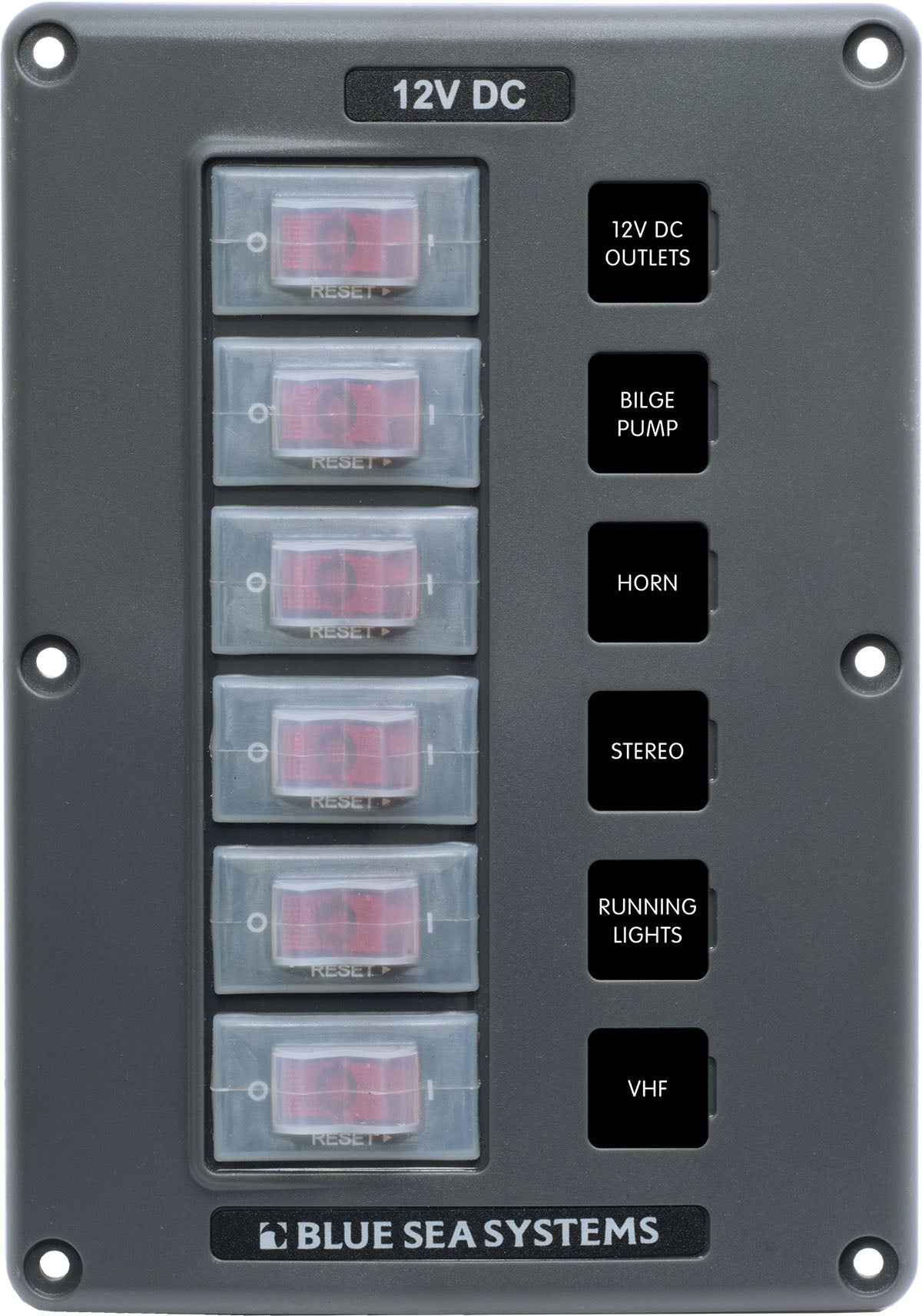 Blue Sea 4322 Circuit Breaker Switch Panel 6 Position - Gray [4322]