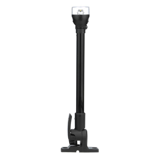 Attwood LightArmor All-Around Light - 12" Black Pole - Black Horizontal Composite Base w/Adapter [5558-P12A7]