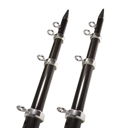 TACO 18' Telescopic Outrigger Poles HD 1-1/2" - Black/Silver [OT-0552BKA186]