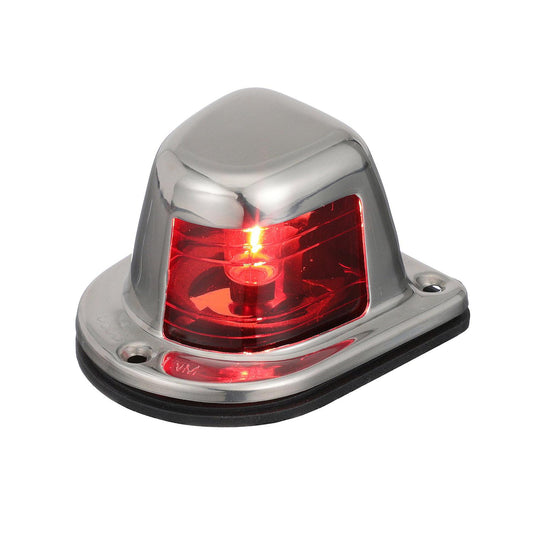 Attwood 1-Mile Deck Mount, Red Sidelight - 12V - Stainless Steel Housing [66319R7]