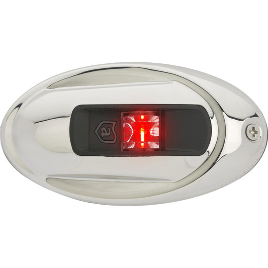 Attwood LightArmor Vertical Surface Mount Navigation Light - Oval - Port (red) - Stainless Steel - 2NM [NV4012SSR-7]