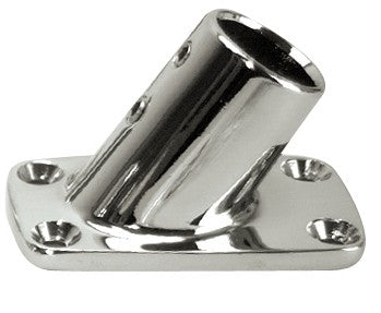 Whitecap 1" O.D. 60 Degree Rectangle Base SS Rail Fitting [6142C]