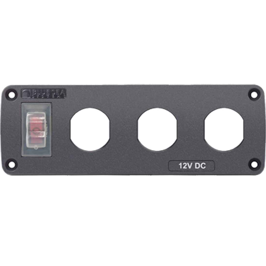 Blue Sea 4367 Water Resistant USB Accessory Panel - 15A Circuit Breaker, 3x Blank Apertures [4367]