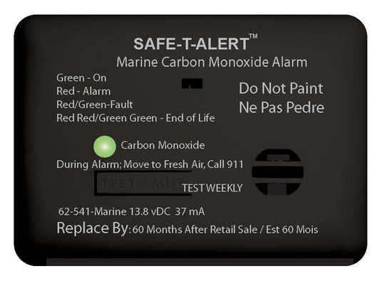 Safe-T-Alert 62 Series Carbon Monoxide Alarm - 12V - 62-541-Marine - Surface Mount - Black [62-541-MARINE-BL]