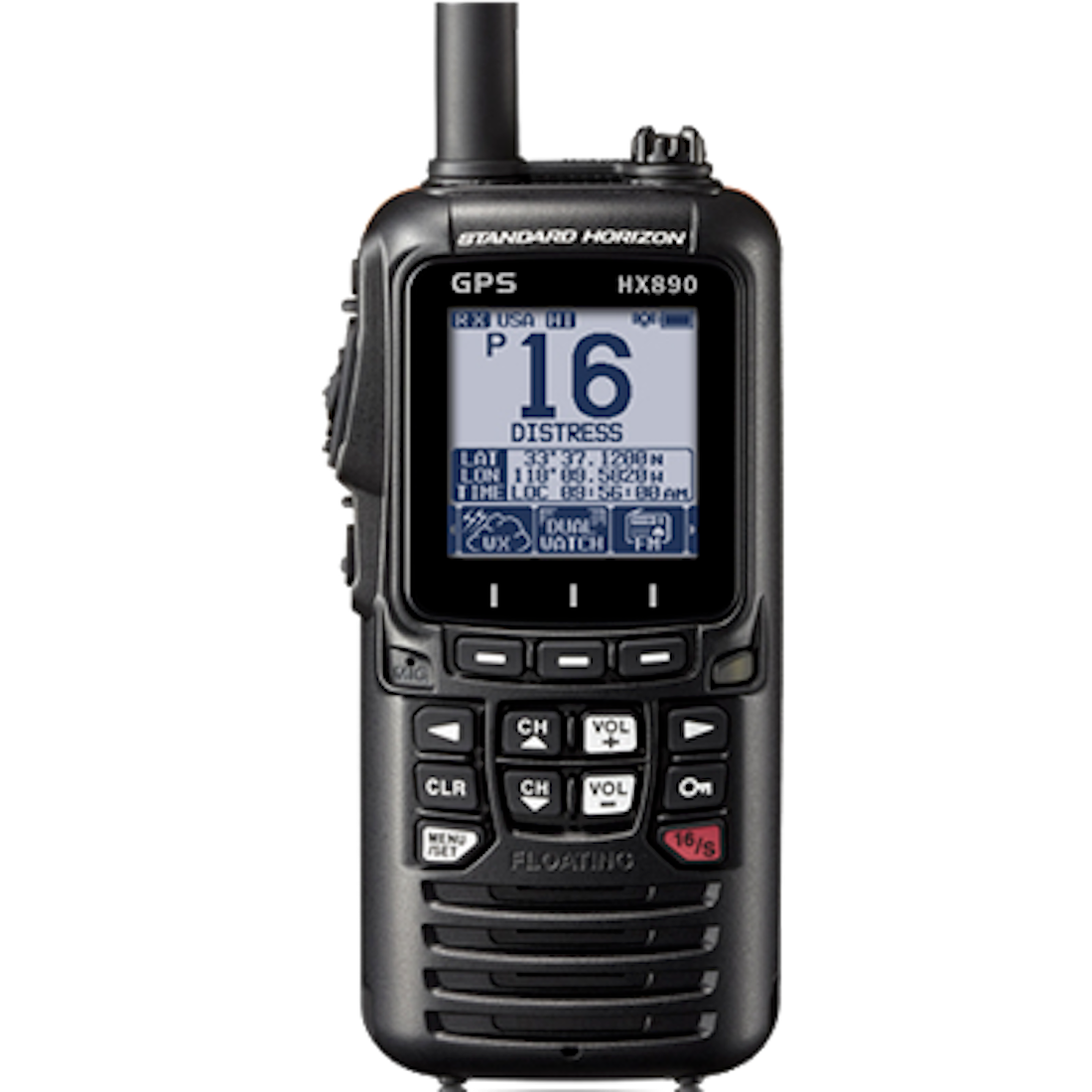 Standard Horizon - HX890BK: Standard Horizon HX890 Floating 6 Watt Class H DSC Handheld VHF/GPS - Black