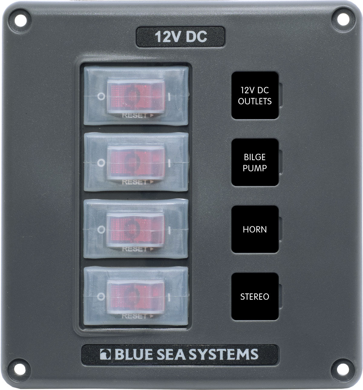 Blue Sea 4320 Circuit Breaker Switch Panel 4 Position - Gray [4320]