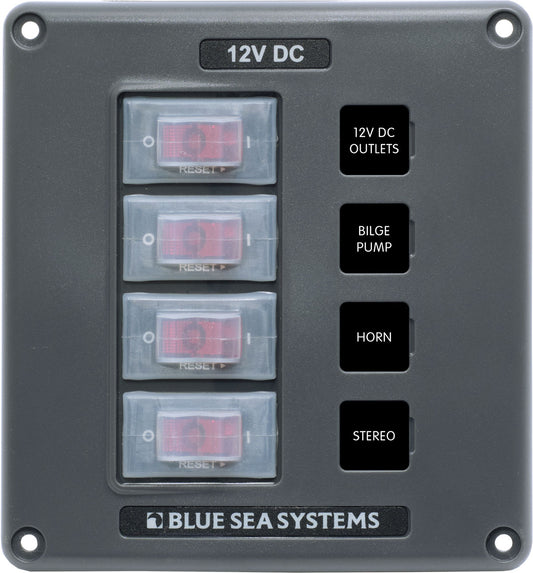 Blue Sea 4320 Circuit Breaker Switch Panel 4 Position - Gray [4320]