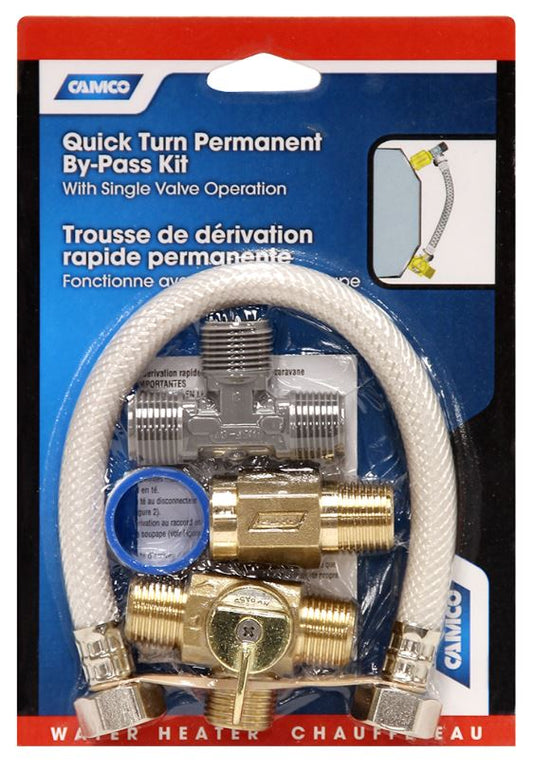 Camco Quick Turn Permanent Waterheater Bypass Kit [35983]