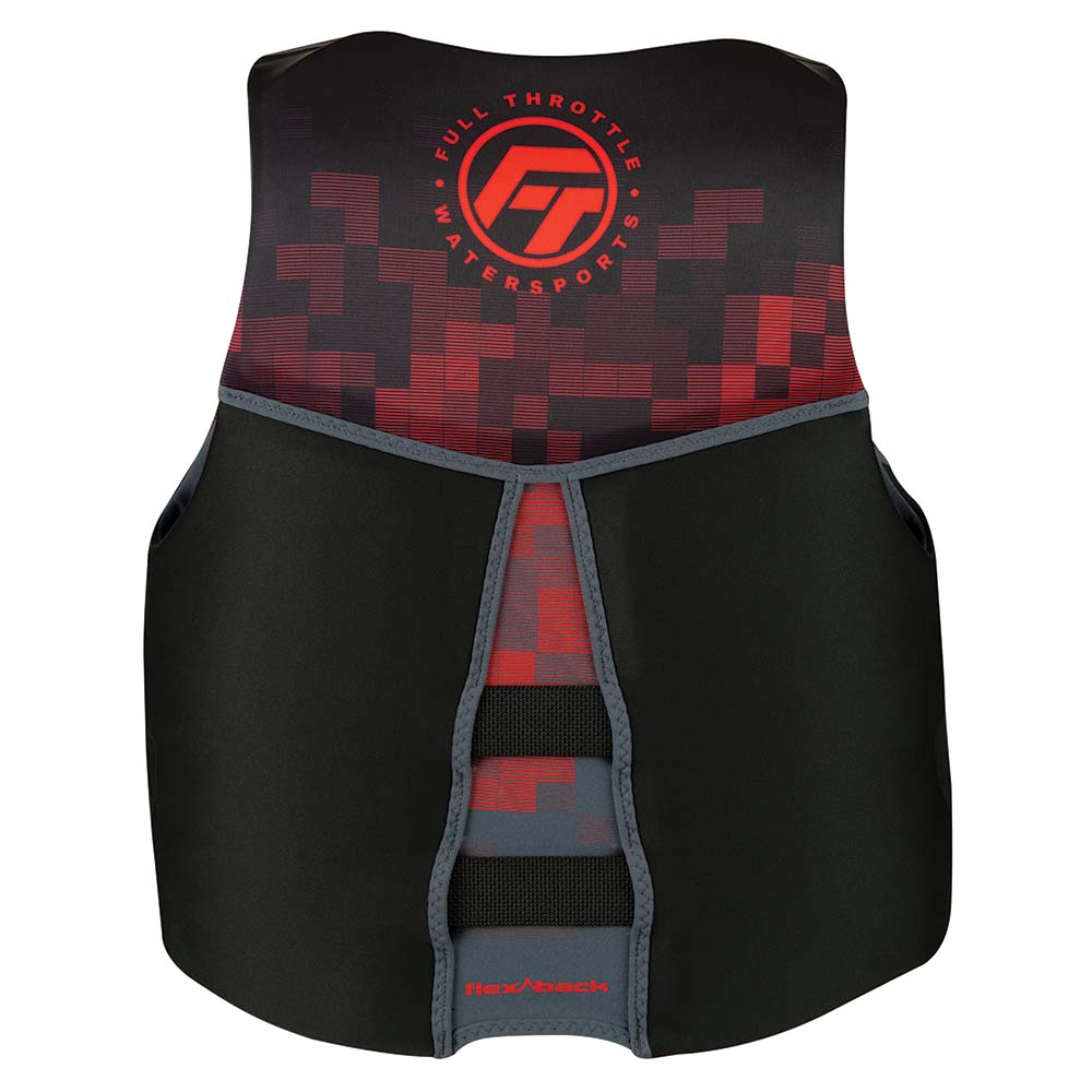 Full Throttle Mens Rapid-Dry Flex-Back Life Jacket - XL - Black/Red [142500-100-050-22]