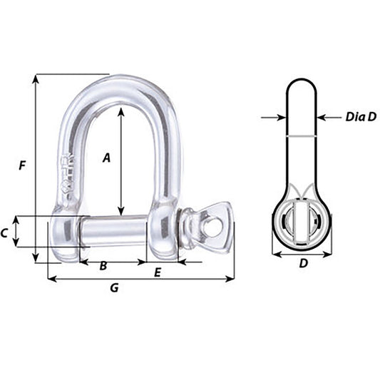 Wichard HR D Shackle - Diameter 15/64" [11203]